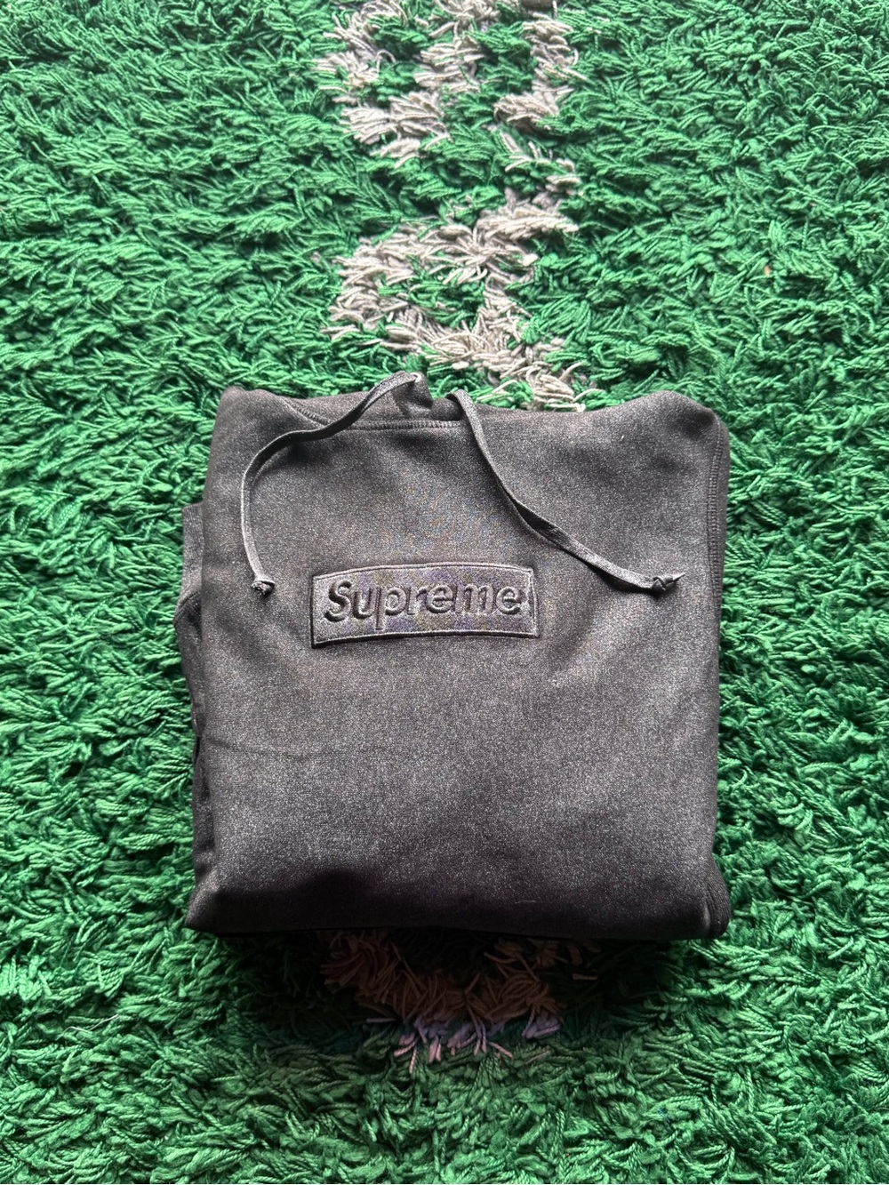 Supreme Black Men's Hoodie with Box Logo Patch